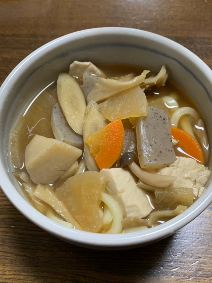 ありあわせ野菜と長ネギ♪けんちんうどん✧˖♡