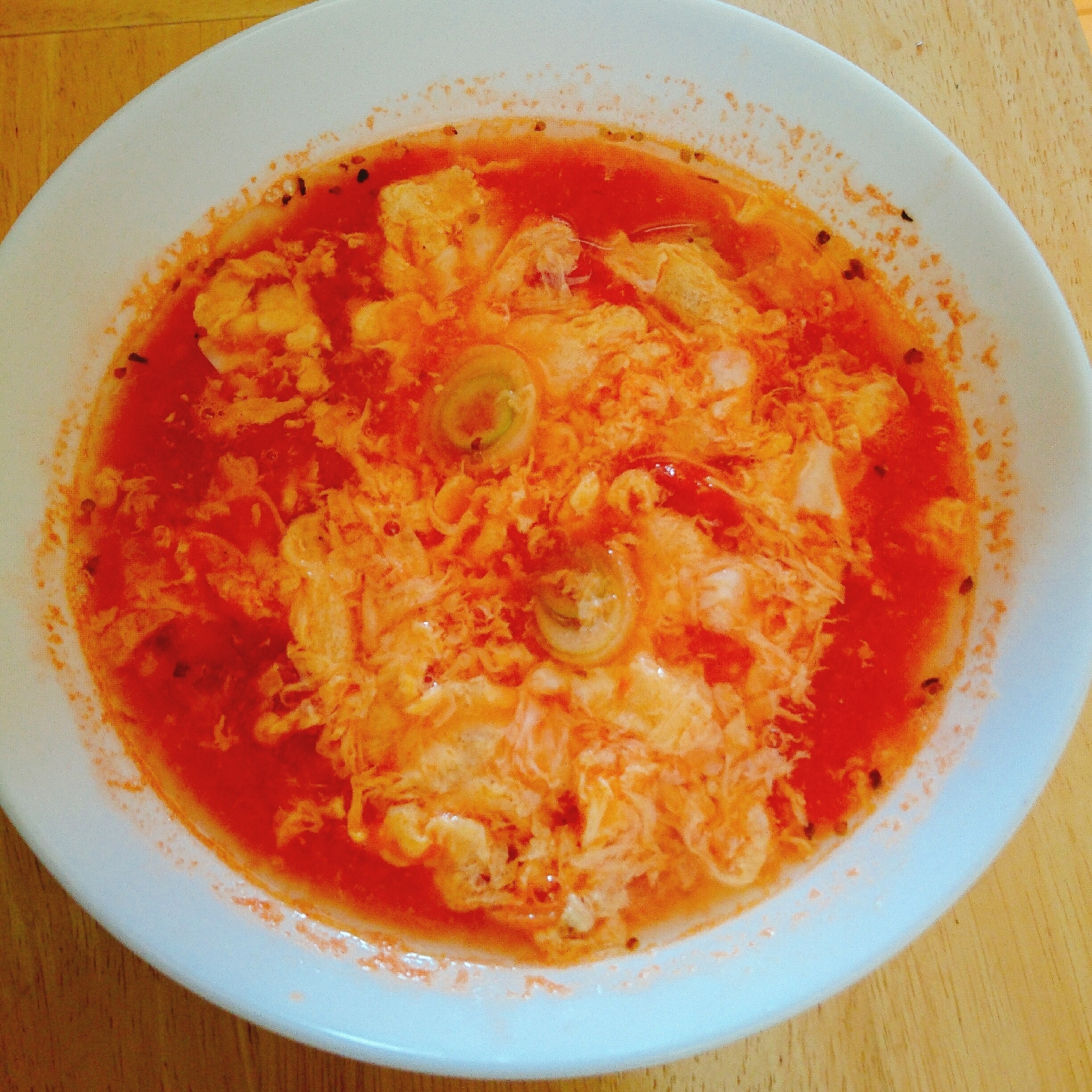 トマトとネギの卵スープ
