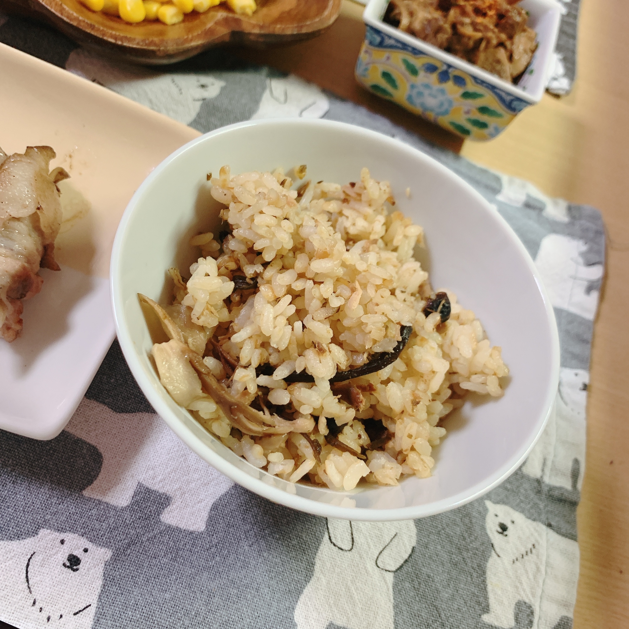 塩昆布きのこご飯