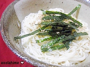 混ぜるだけ☆簡単塩麹レモンのぶっかけそうめん