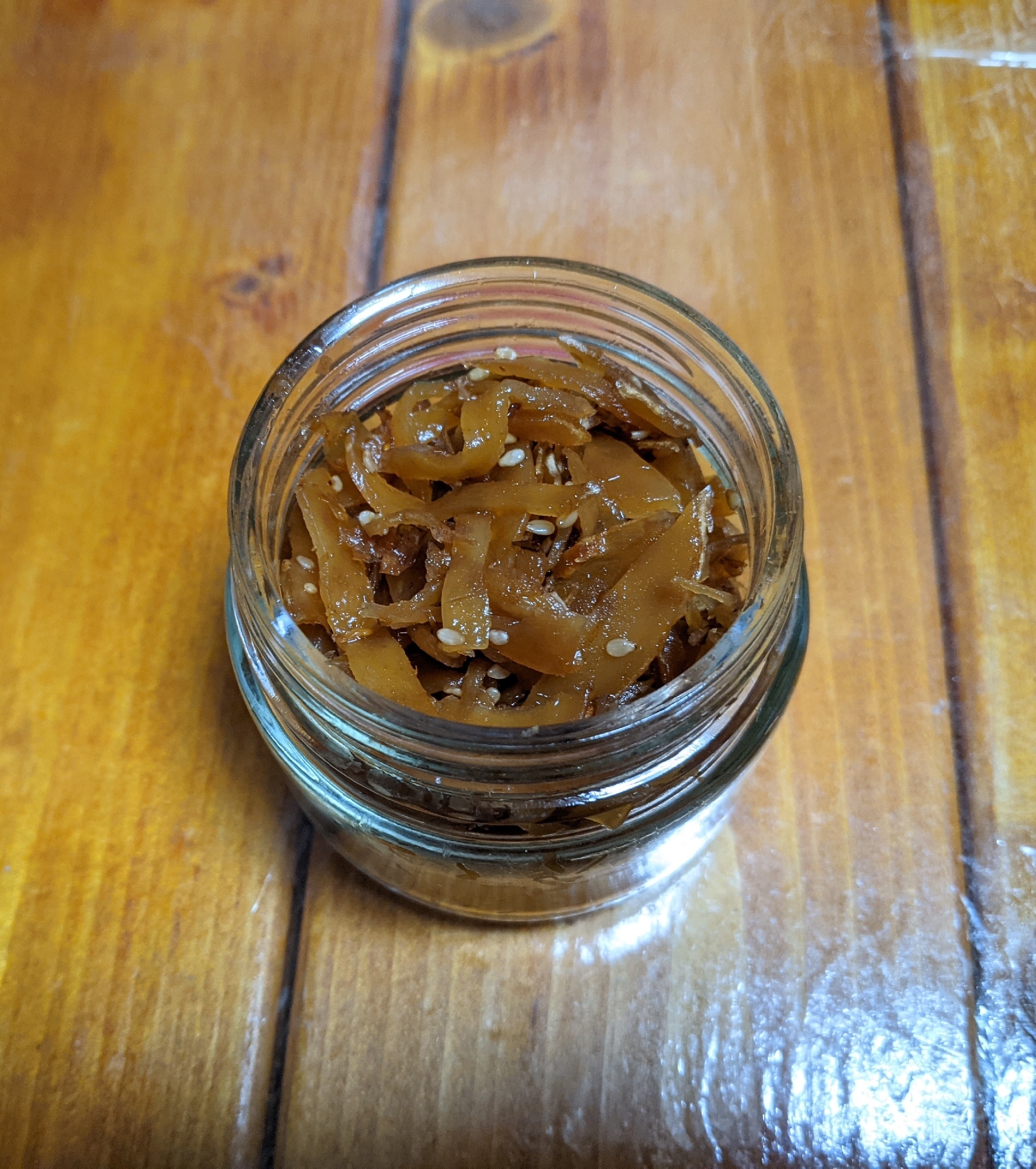 ガラス瓶に入った生姜の佃煮