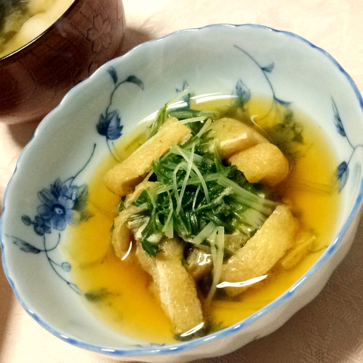 水菜と薄揚げの煮浸し