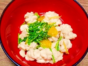 鱈の白子とセリ☆柚子風味煮
