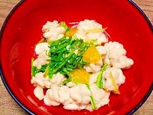 鱈の白子とセリ☆柚子風味煮