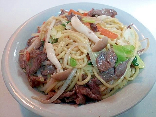 牛肉と野菜の大盛焼きちゃんぽん