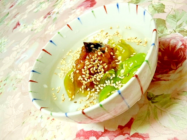 ❤玉葱＆シシトウ＆金山寺味噌と刻み生姜のお粥さん❤