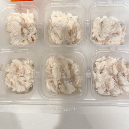 離乳食中期 鶏ささみ 冷凍保存法 レシピ 作り方 By はるままぽん 管理栄養士 楽天レシピ