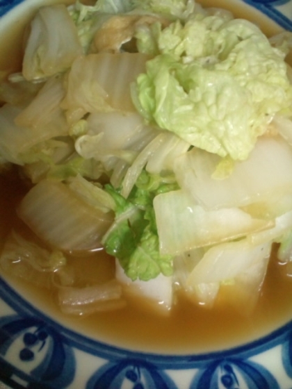 油揚げと白菜の麺つゆ炒め