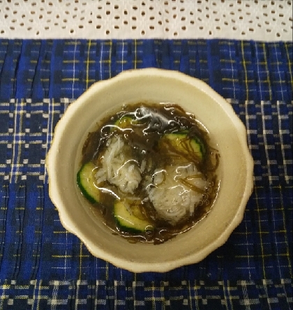 もずく酢とじゃこときゅうりの酢の物