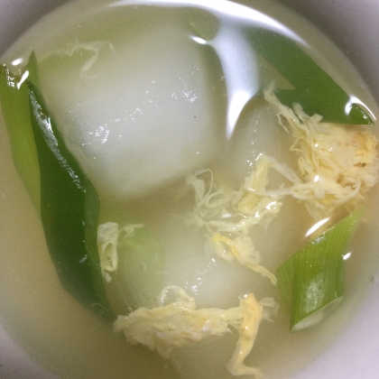 冷凍冬瓜のワタで口どけとろりの中華スープ