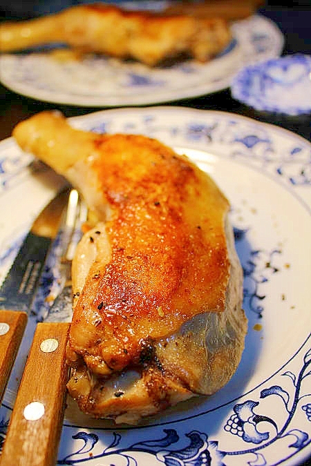 骨付き鶏もも肉の梅酢焼き