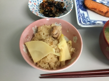 鶏たけのこ炊き込みごはん