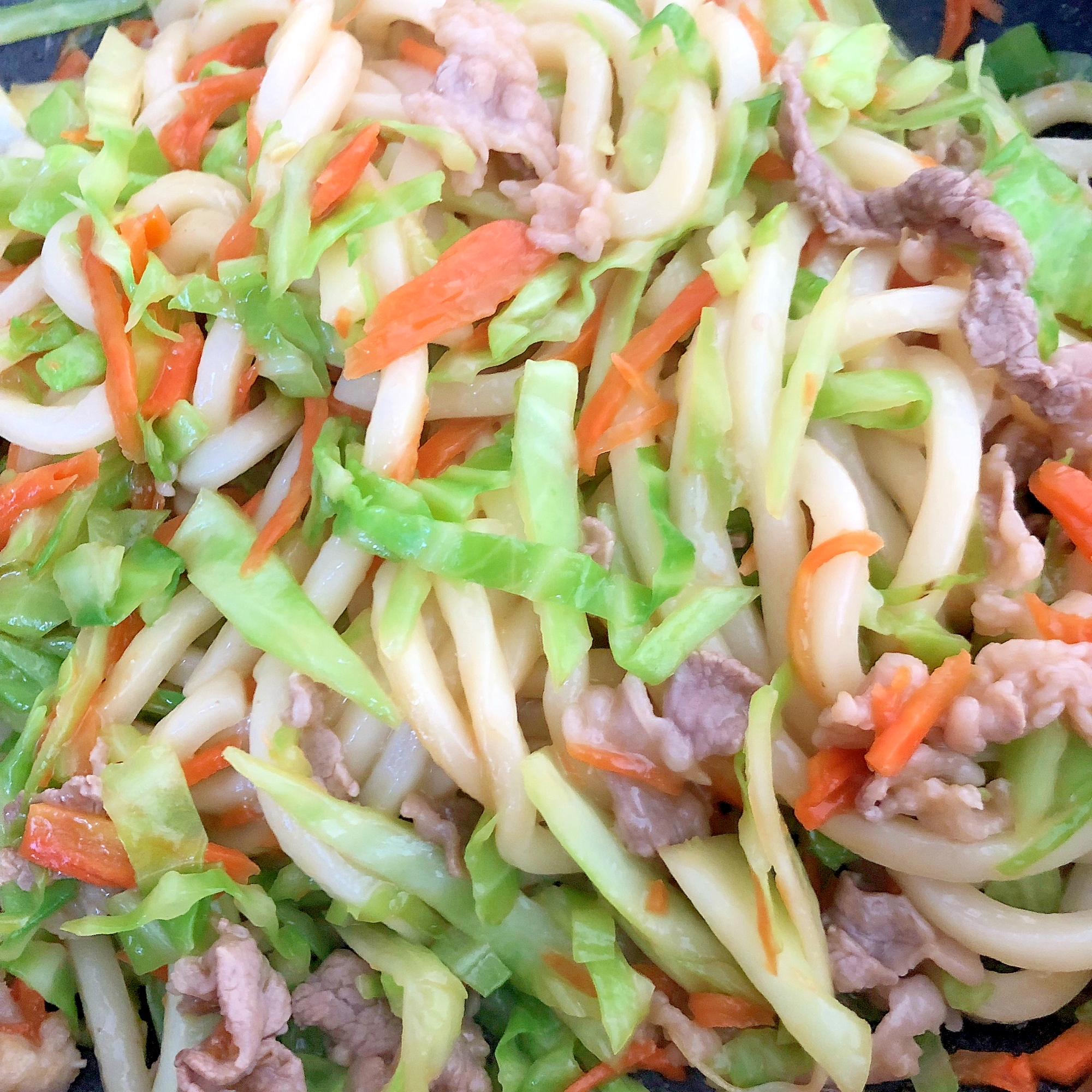 豚肉と野菜の焼きうどん☆彡