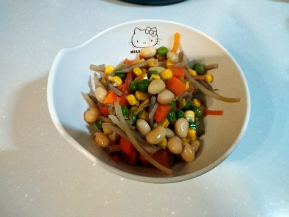 手抜きだよ✿風味豊かな五目豆✿