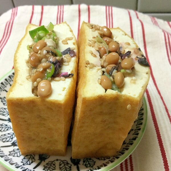 厚揚げの納豆ポケットサンド レシピ 作り方 By こまあや 楽天レシピ 厚揚げの納豆ポケットサンド レシピ 作り方 By こまあや 楽天レシピ