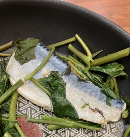 ほうれん草と一緒にしました