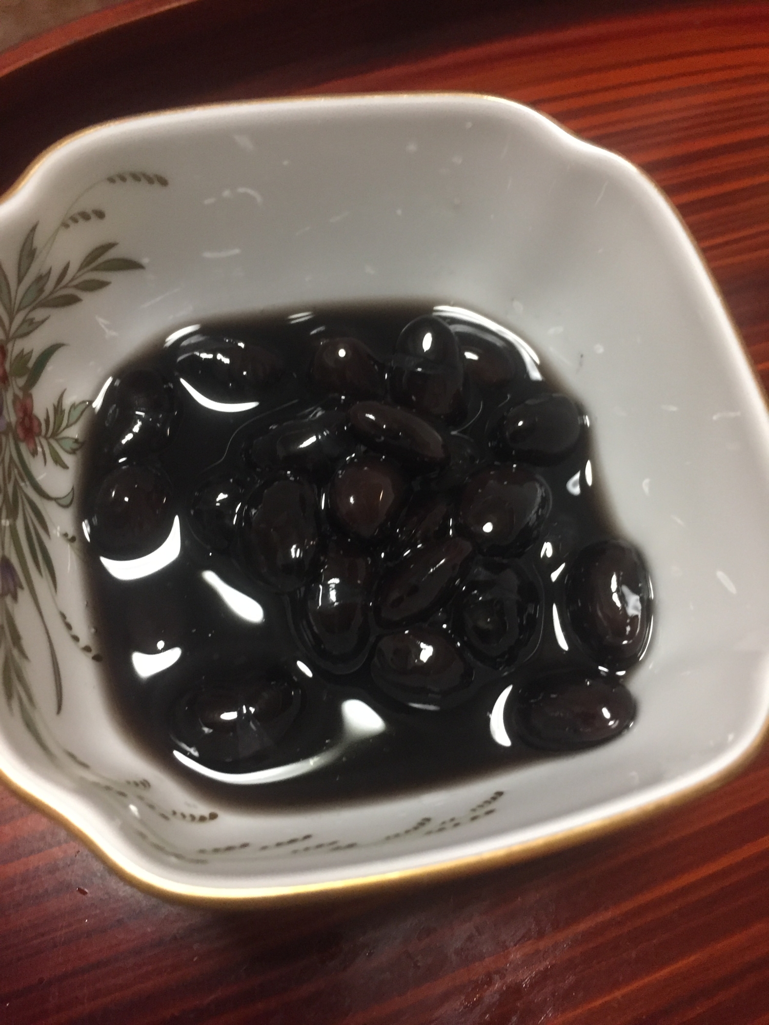 重曹なし、家にあるもので黒豆！甘め！