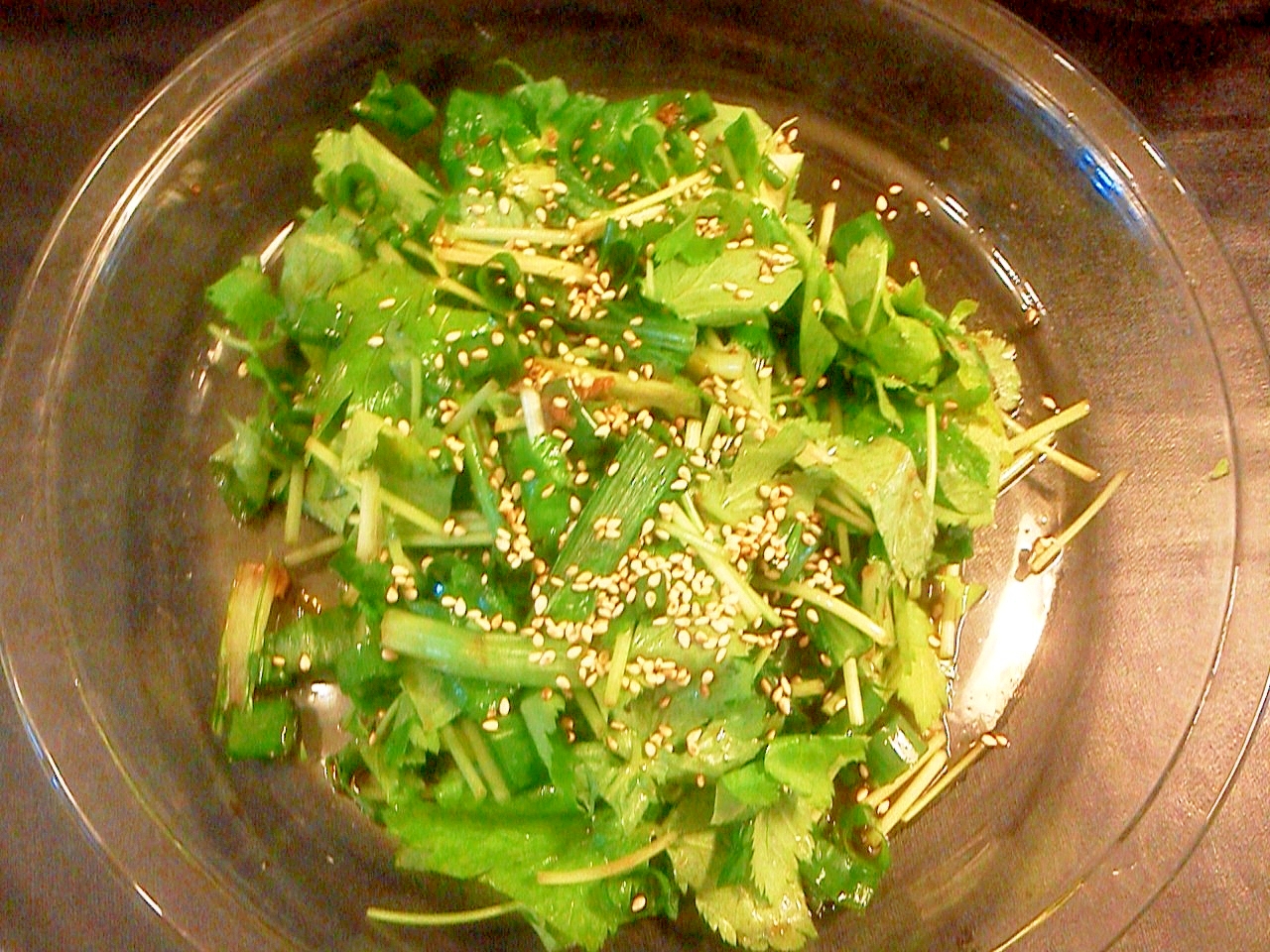 小松菜と香味野菜の生姜醤油サラダ