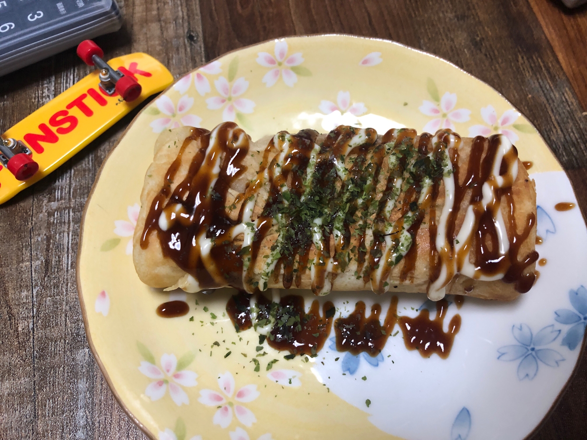 卵焼き器で簡単！ウィンナードッグお好み焼き風