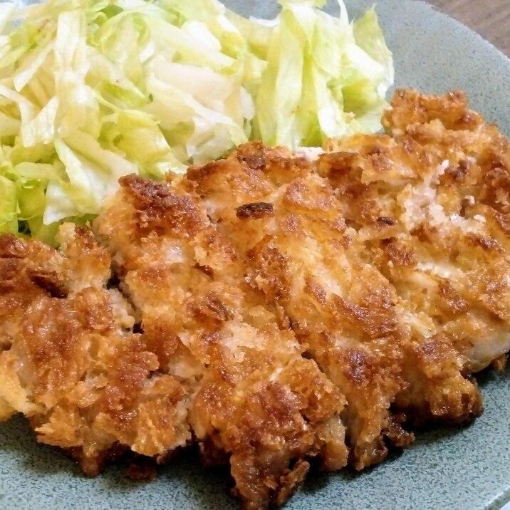 ♪ちぎった食パンで衣ザクザク揚げ焼きとんかつ♪