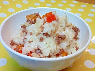 【離乳食】牛ミンチ＆根菜の混ぜご飯