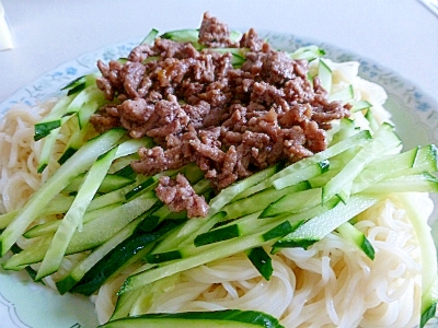 【簡単】肉みそ　ジャージャー麺風