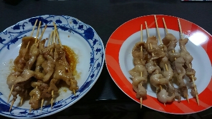 焼き鳥の皮で、タレと塩味両方作りました。
タレの味付けが絶品でした！
次もこのレシピを参考にしたいと思います。