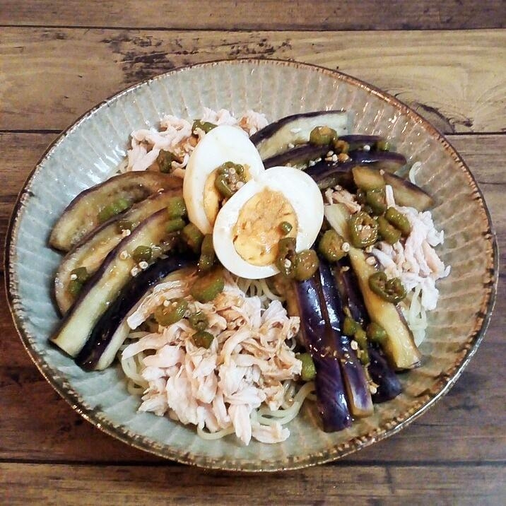 茹で鶏と茄子 オクラのとろ り冷やし中華 レシピ 作り方 By 体脂肪率11 夫人 楽天レシピ 茹で鶏と茄子 オクラのとろ り冷やし中華 レシピ 作り方 By 体脂肪率11 夫人 楽天レシピ