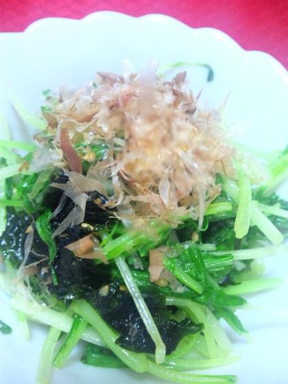 おススメの水菜で作りました(*^^)v
余っていた韓国のりを使ってみました。海苔を入れると風味がUPして、
本当に美味しかったです（*^_^*）