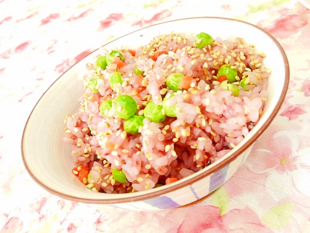 雑穀黒米ご飯de❤Gピースと梅酢の混ぜご飯❤