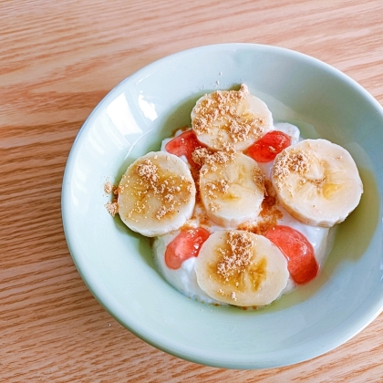 とても美味しい組み合わせですね！
きな粉が香ばしく美味しく頂きました(*^-^*)