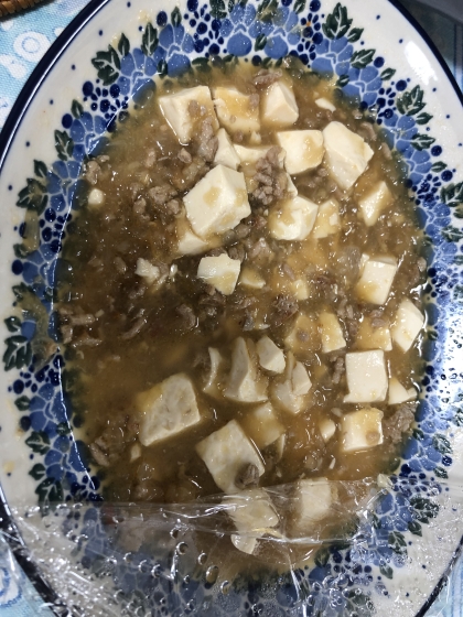 麻婆豆腐の素に♪ひき肉プラスのボリューム麻婆豆腐