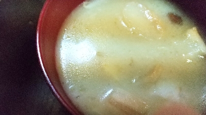 人参もやし油揚げの味噌汁