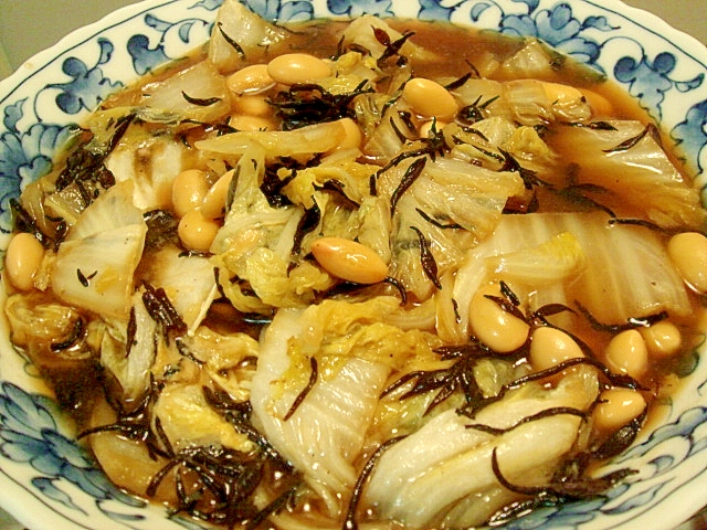 大豆、白菜、ひじきの煮物