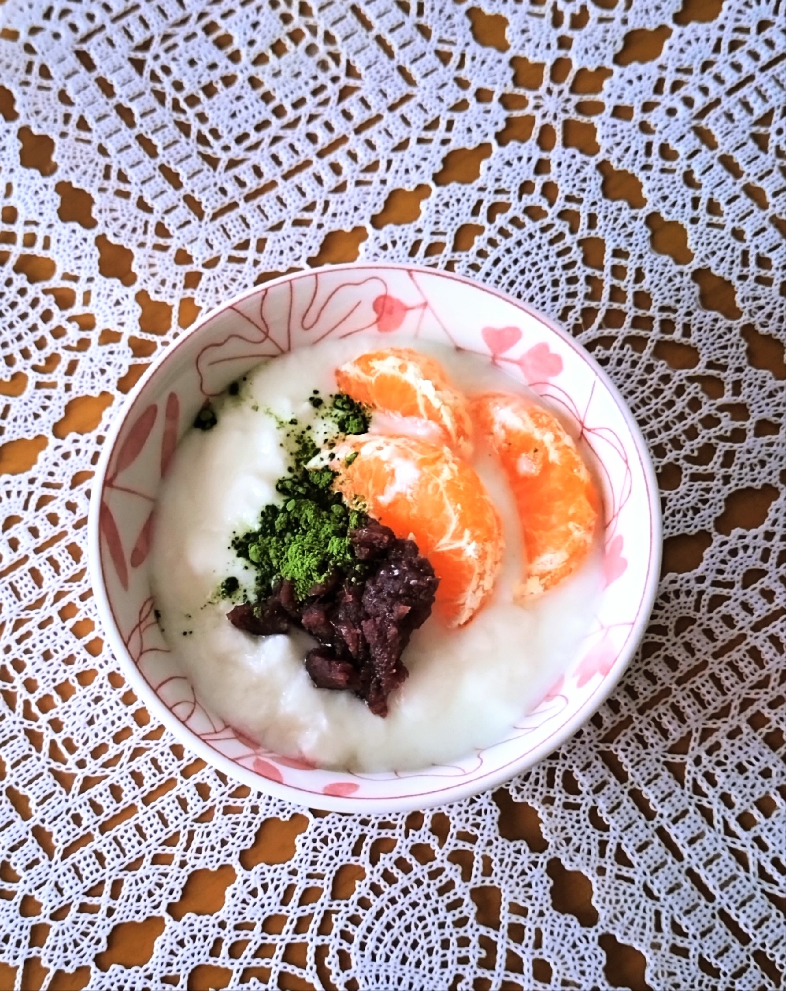 みかんとあんこの抹茶ヨーグルト◇