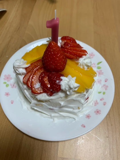 全部食べれる！一歳のお誕生日ケーキ