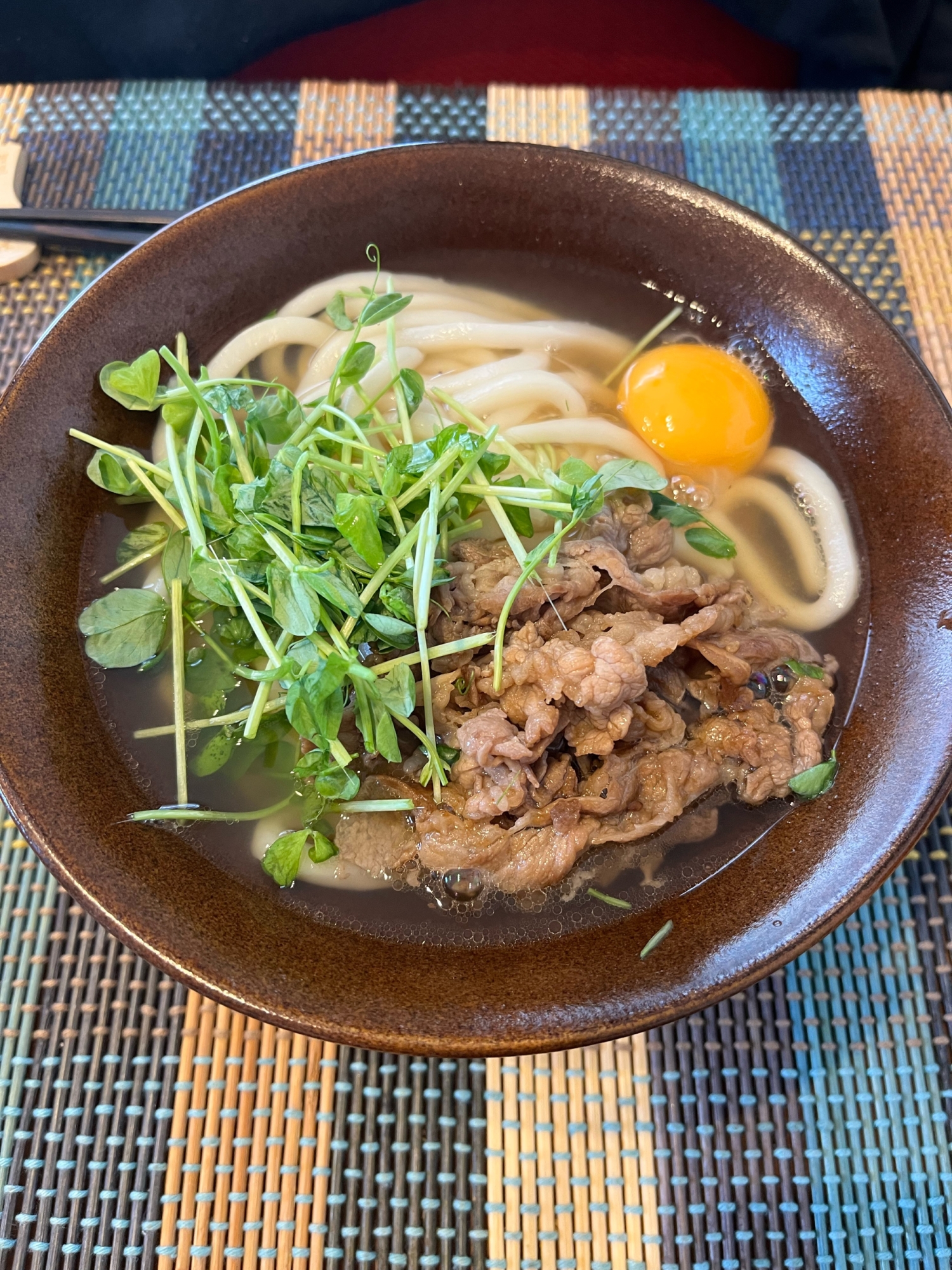 お月見肉うどん