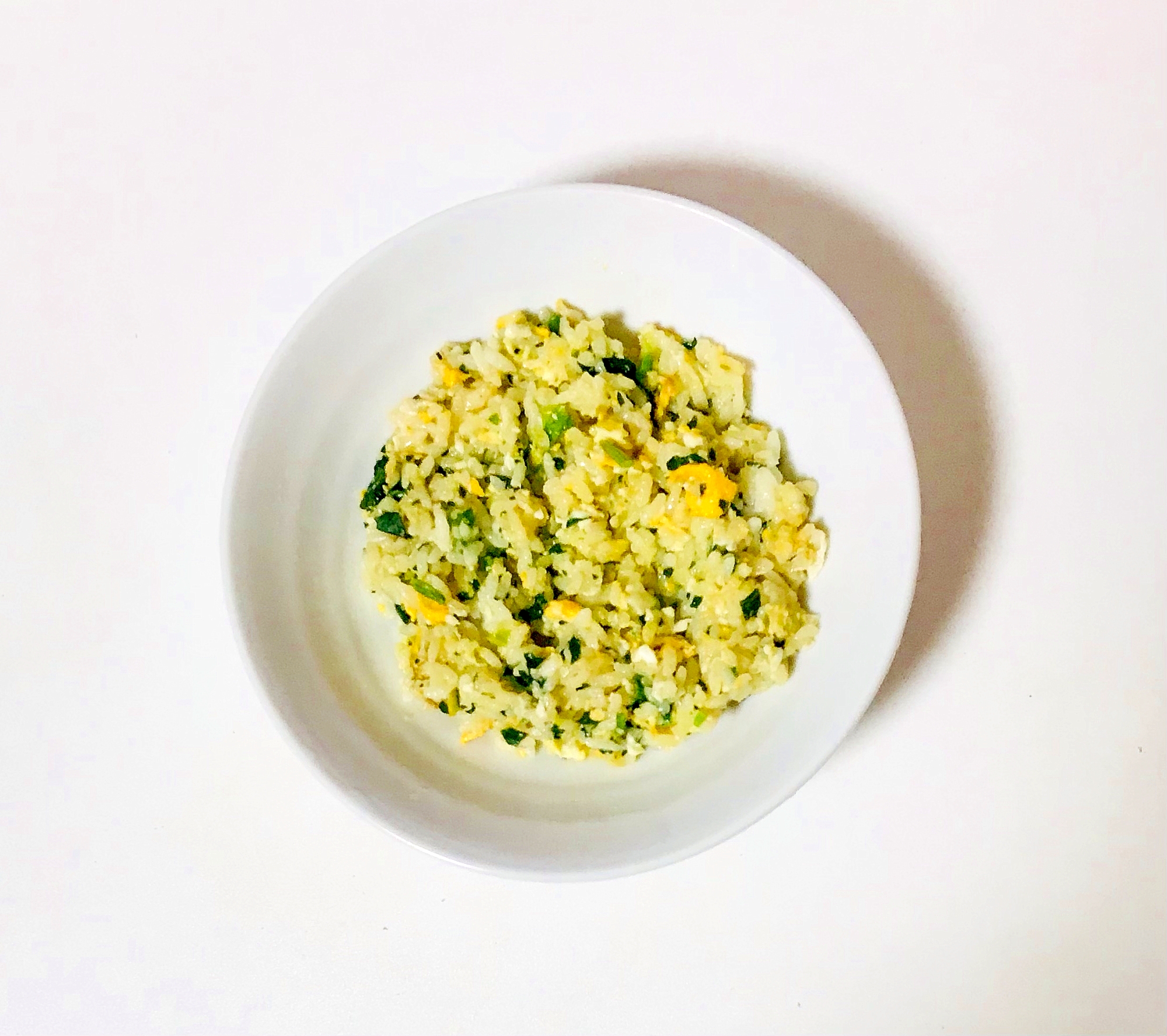 冷凍小松菜で簡単卵炒飯