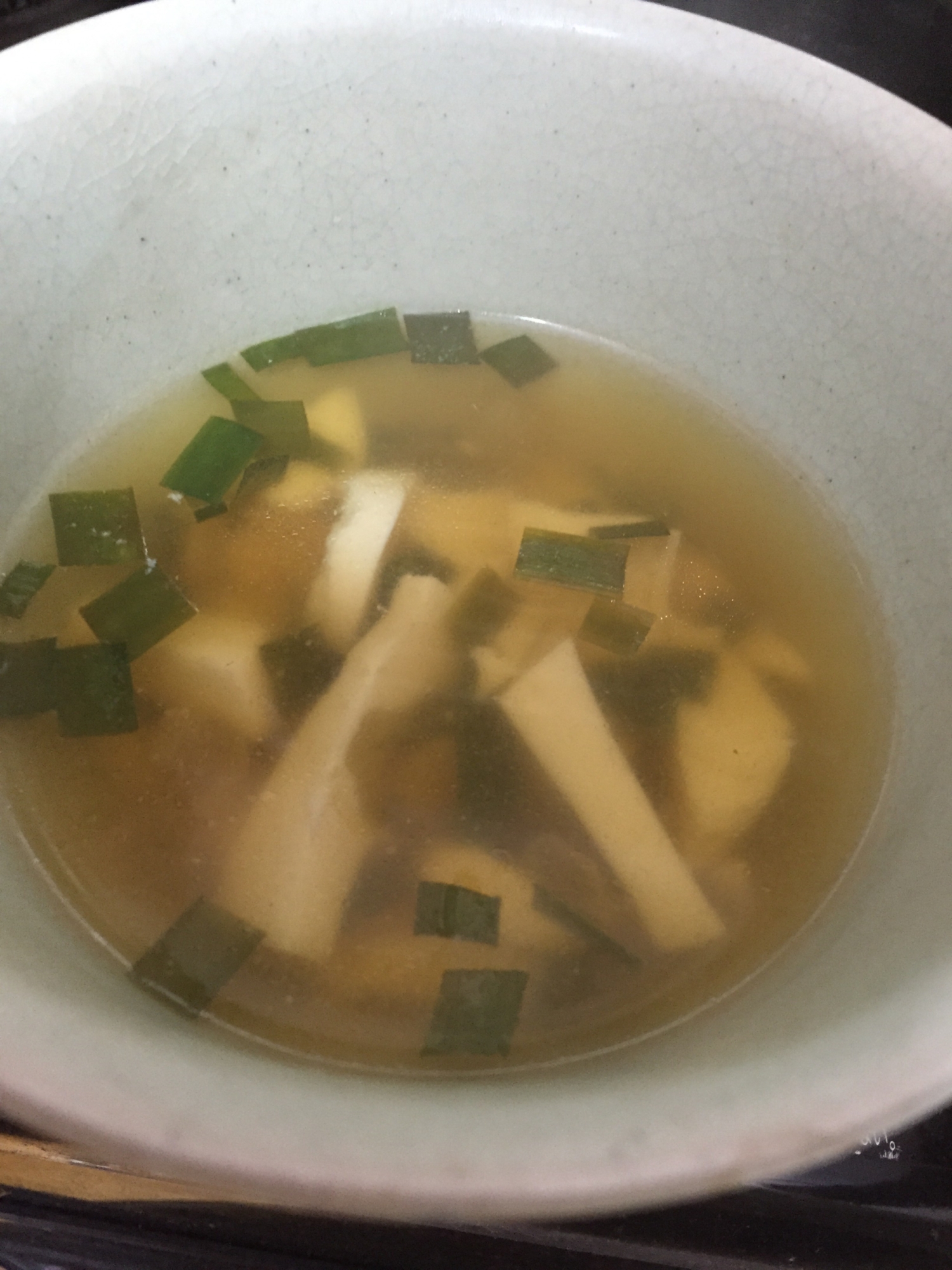 豆腐と大豆とニラのスープ