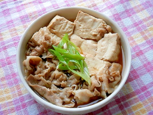 豚しゃぶ肉で！肉豆腐