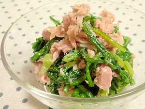 春菊(菊菜)とツナの和えるだけ~♪
