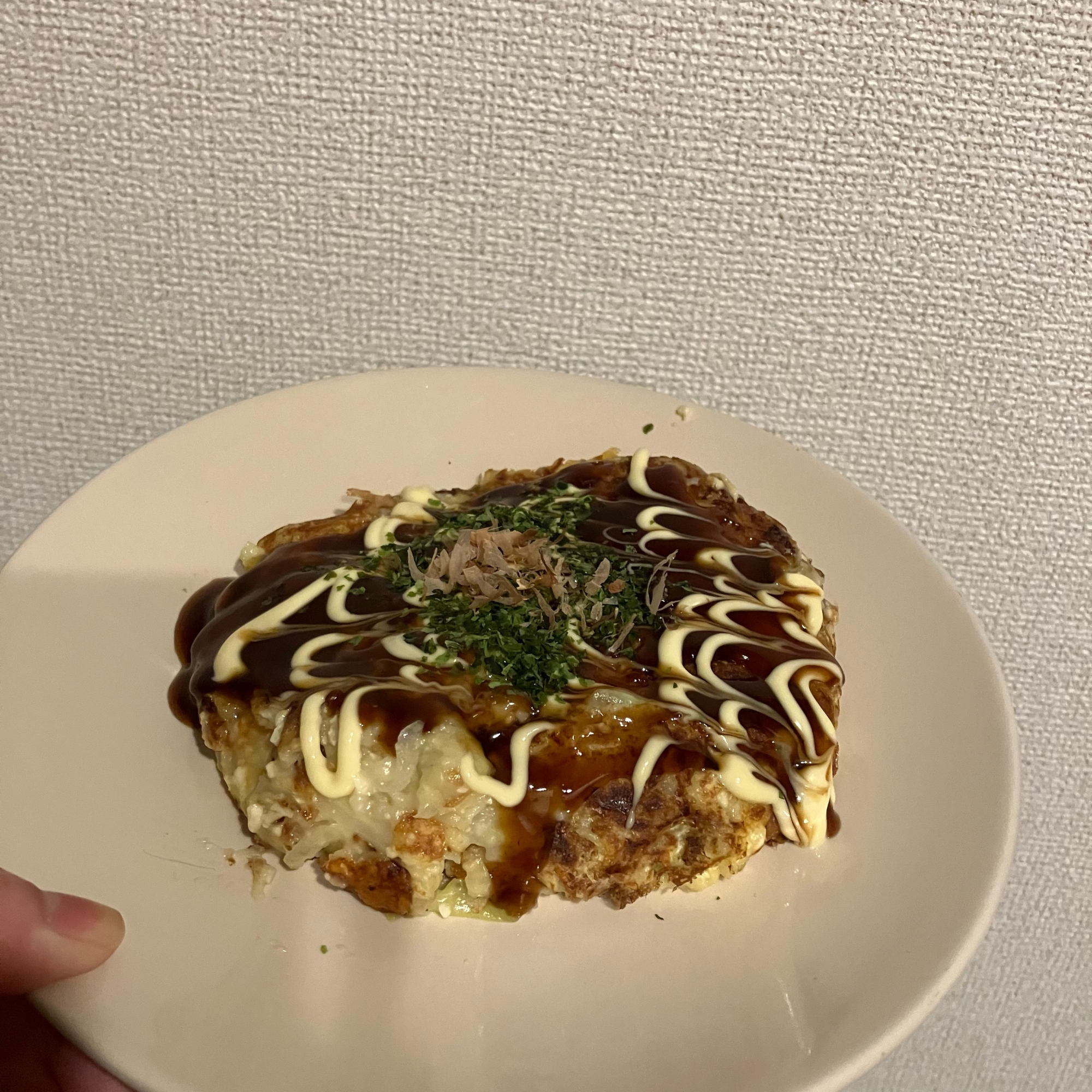 お肉なしでも満足☆ふわふわチーズお好み焼き