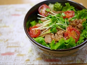 豚こま肉で☆焼き肉丼