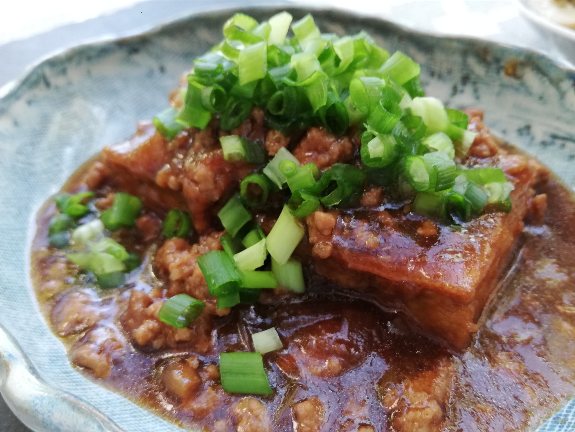 厚揚げとひき肉のあんかけ煮