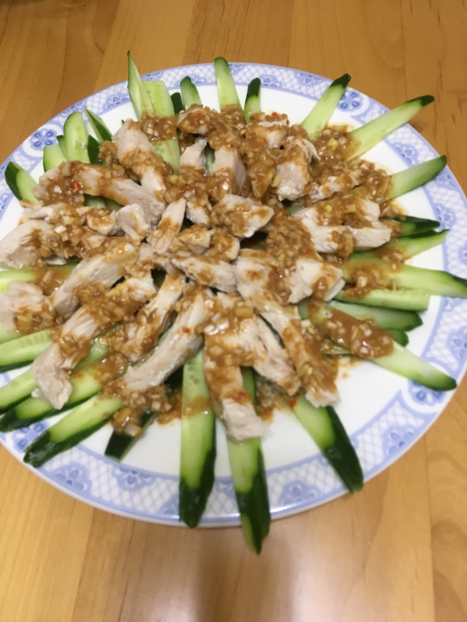 鶏胸肉でネギだれ蒸し鶏