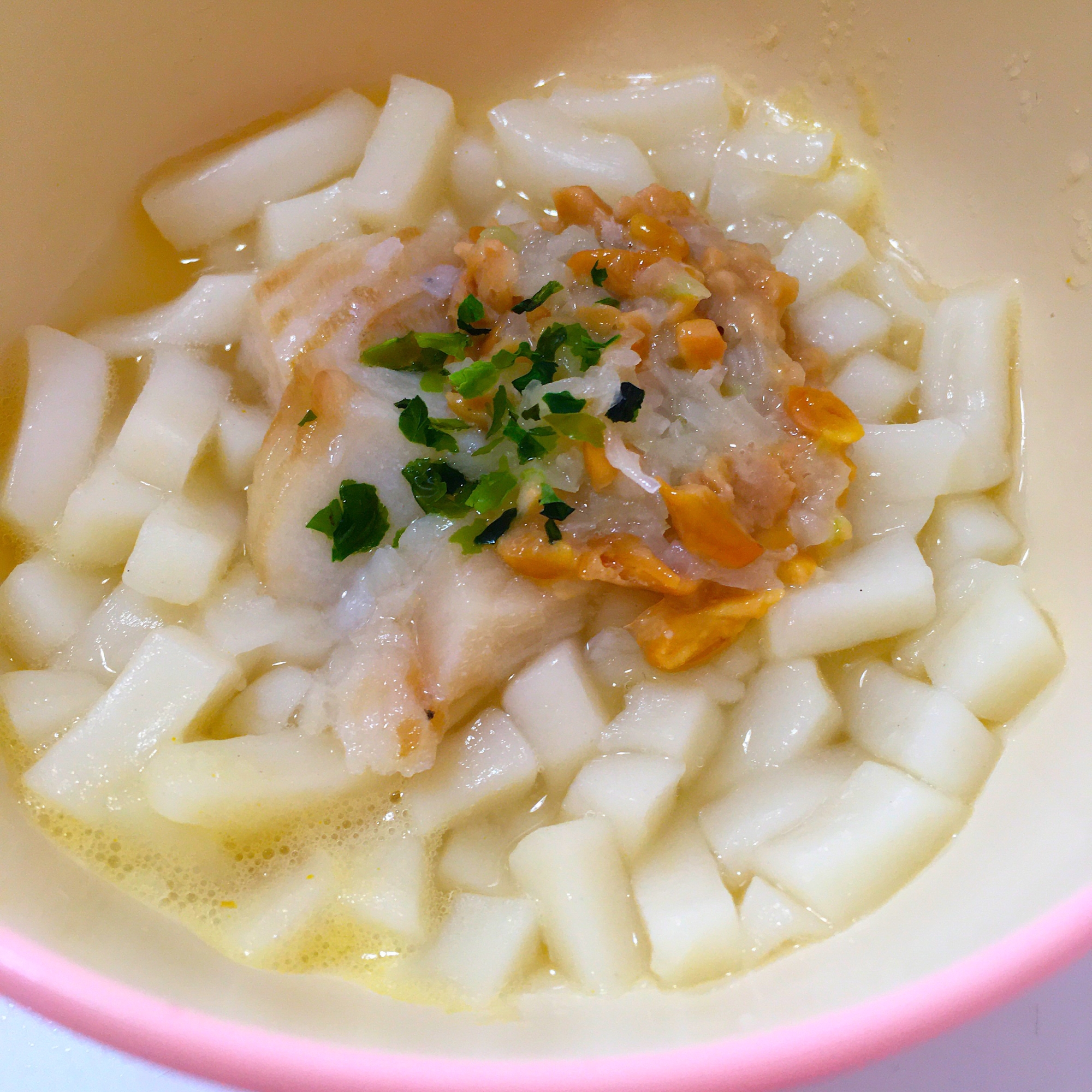 《離乳食後期》かれいキャベツ納豆のとろとろうどん