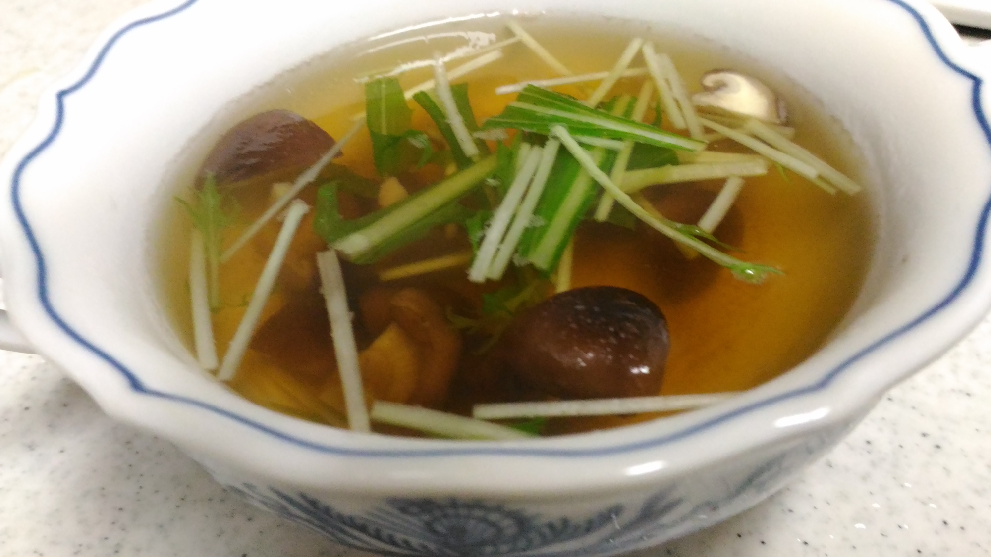 水菜と椎茸の和風スープ