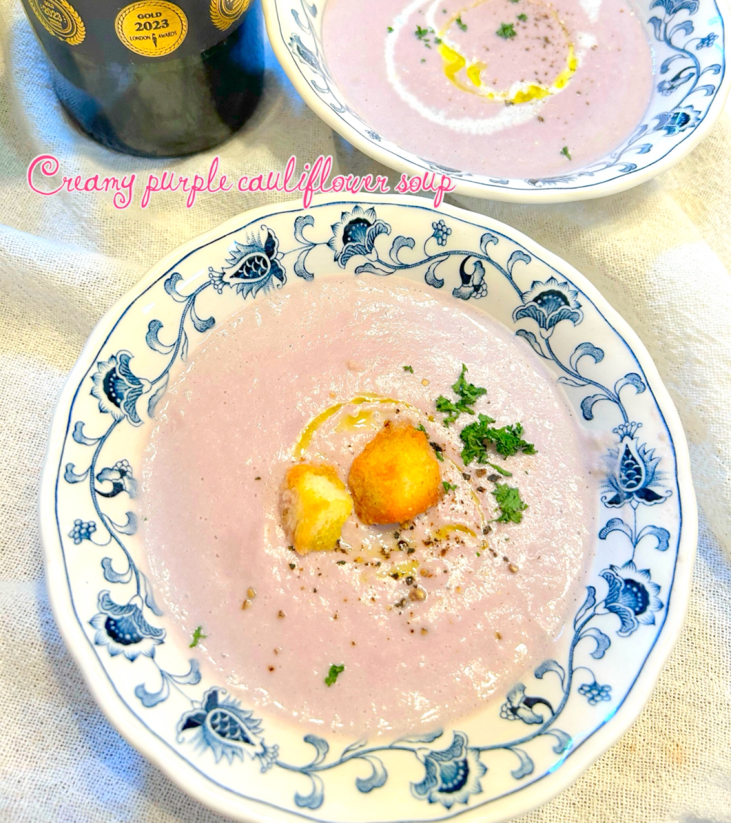 ☆★紫カリフラワーの豆乳ポタージュ♪★☆