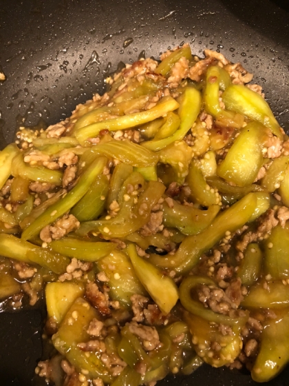 余った焼き肉のタレ救済!!!麻婆茄子風炒め♡