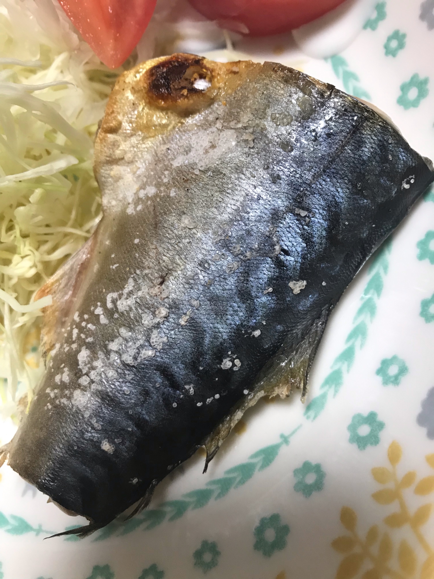 グリルで鯖の塩焼き